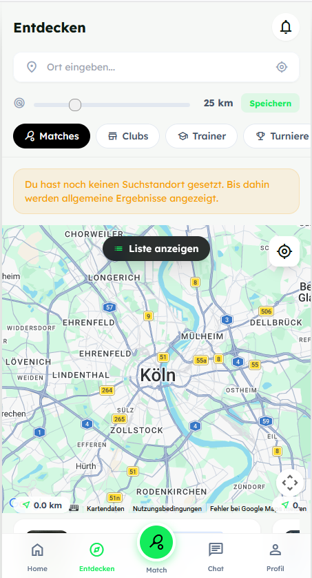 Entdecken-Screen